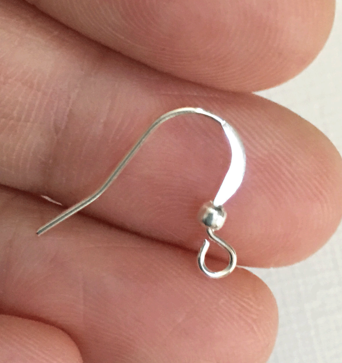 100 Flattened Fishhook French Hook Ear Wire with Ball