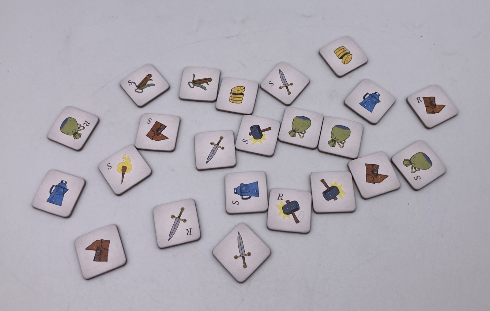 ROOT Board Game Replacement Parts/Pieces 23 ITEM TOKENS Swords Boots Hammers Tea