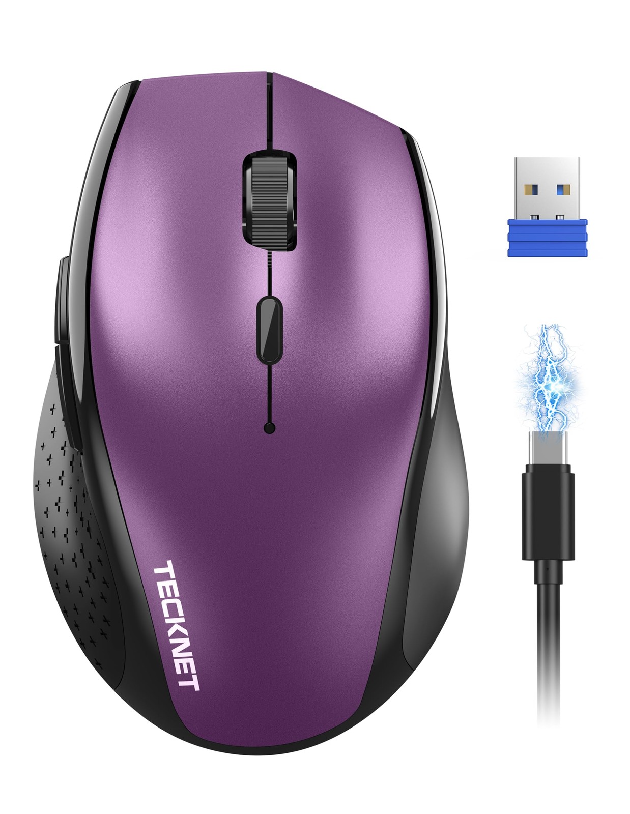TECKNET PRO Rechargeable Wireless Mouse, Silent Click, 800mAh Long Battery Li...