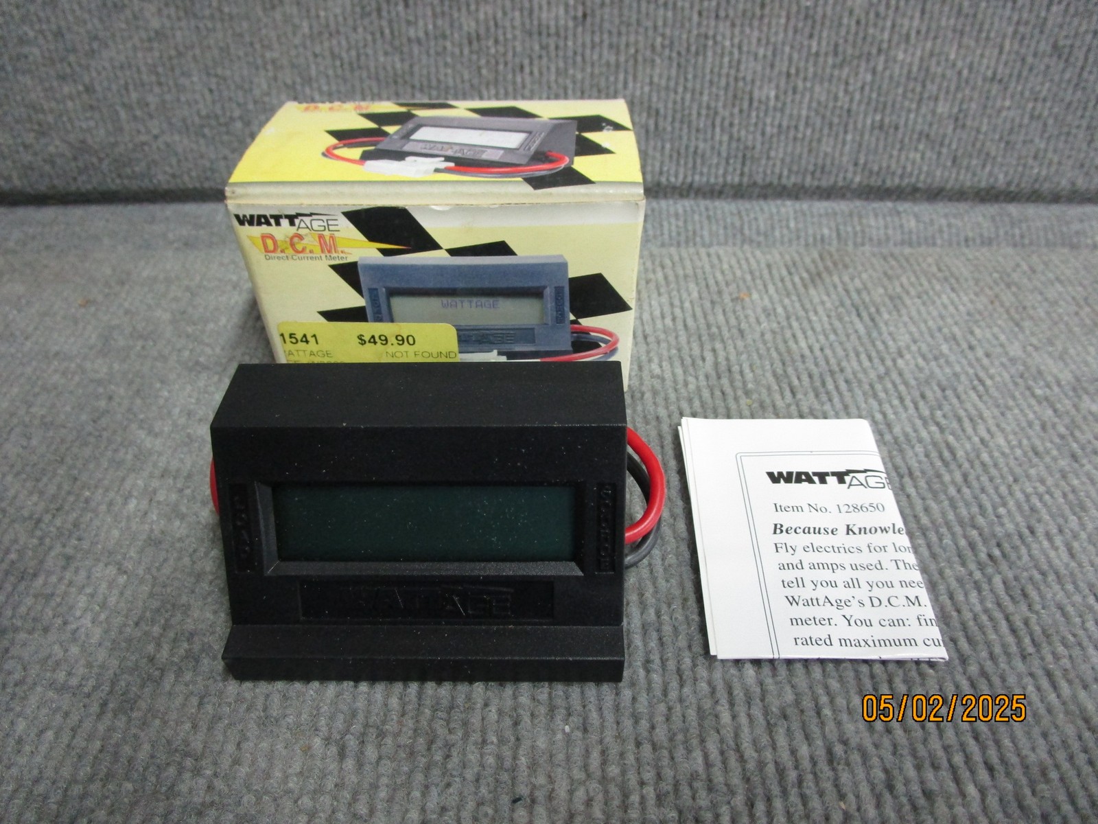 Wattage DCM Direct Current Meter Item No 128650 NOS