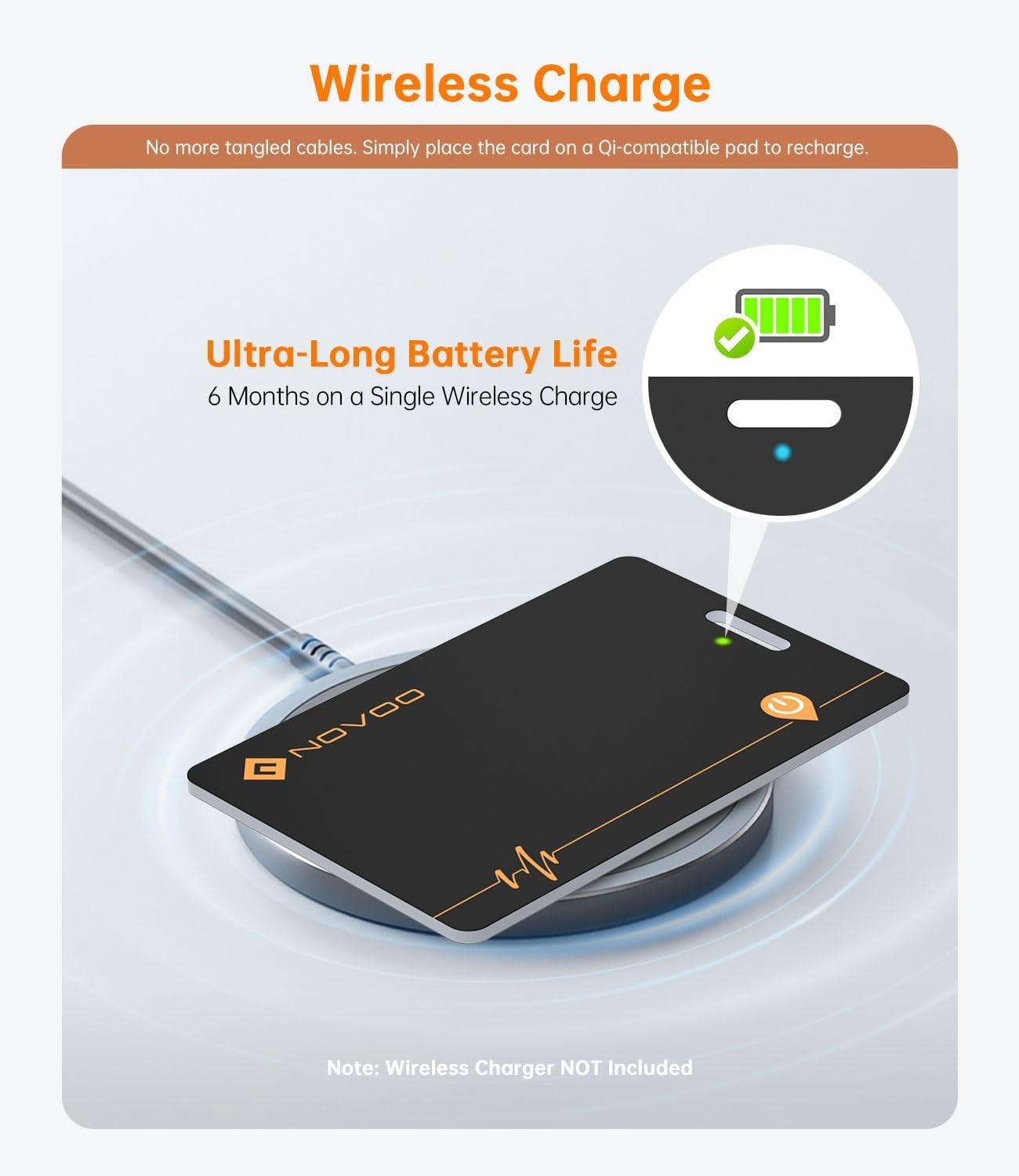 Rechargeable Waterproof Wallet Tracker Card | Ultimate Security for Passports
