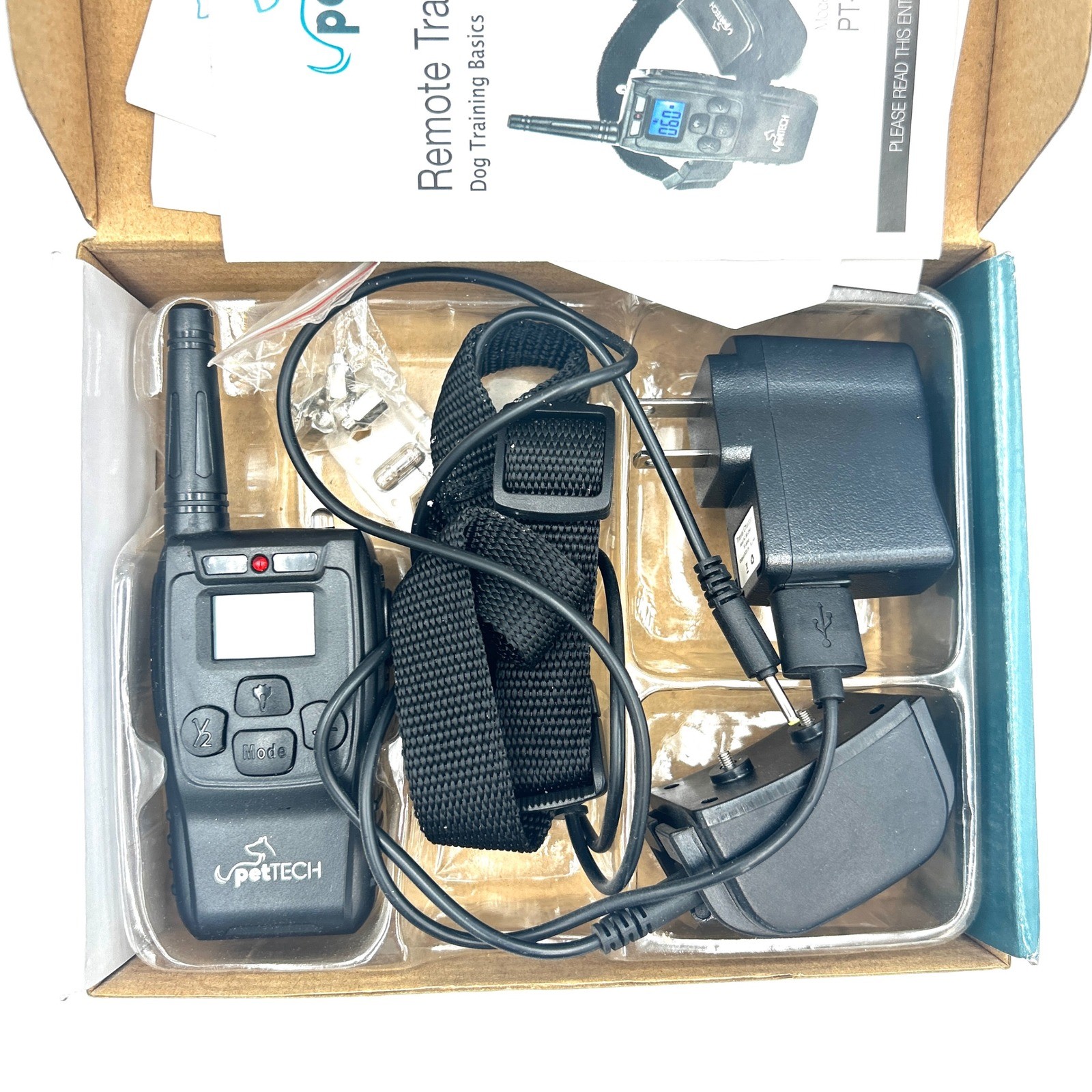 PetTech Dog Training Active Collar Remote Trainer PT-0Z1 Black 400 Yard Range