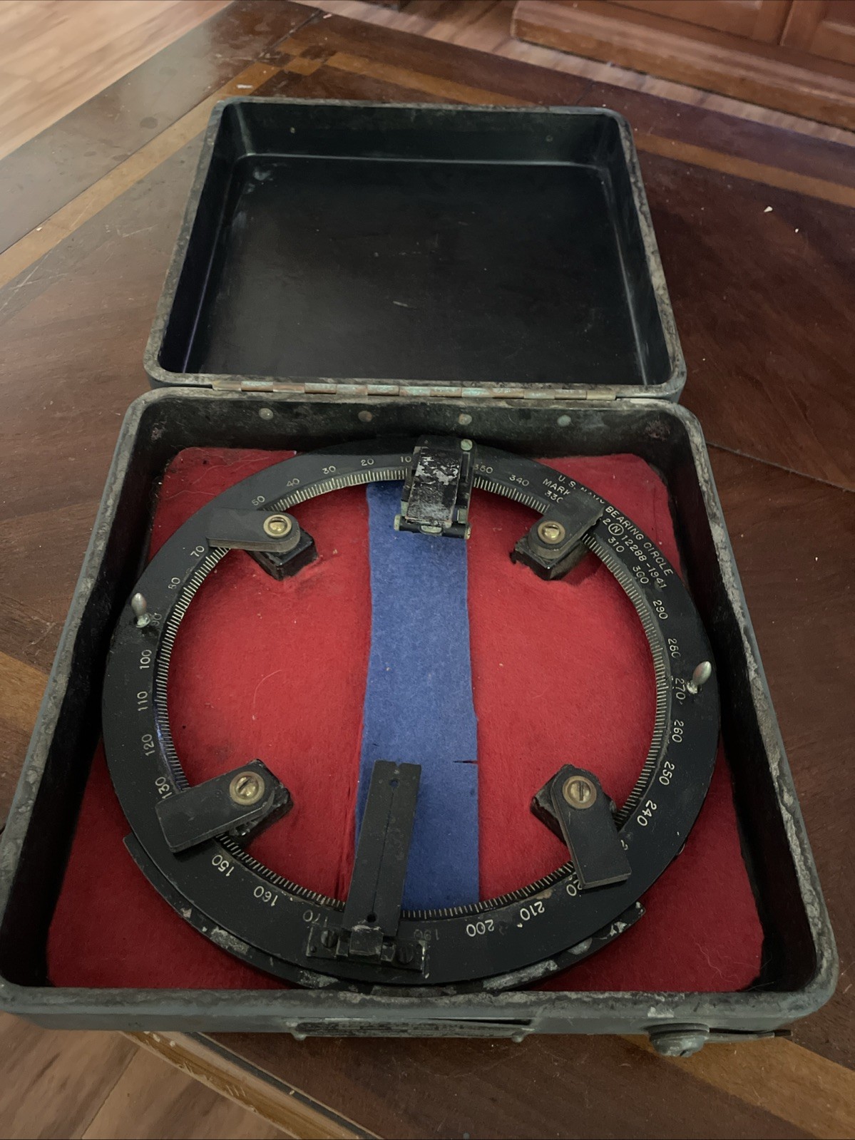 US Navy Bureau Of Ships Mark I Mod 2 Azimuth Circle WWII 1941 Nautical Tool Rare
