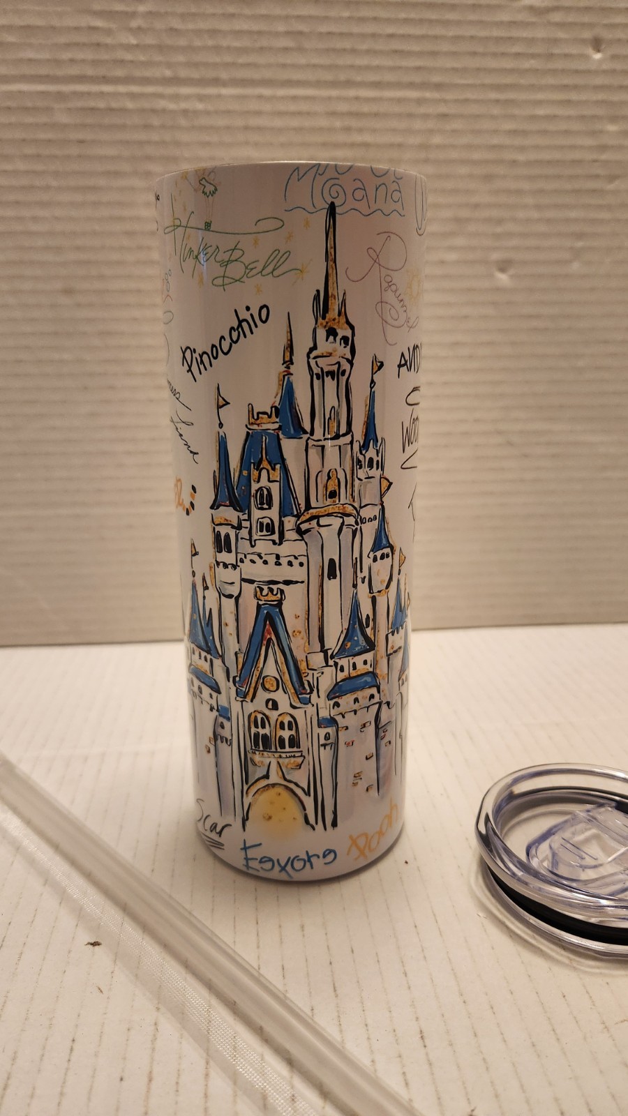 20 Oz Disney Castle Stainless Steel Tumbler Handmade New
