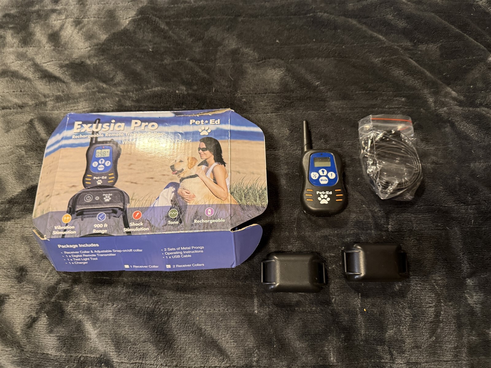 PET ED EXUSIA PRO RECHARGEABLE REMOTE TRAINING COLLAR WITH RECEIVER