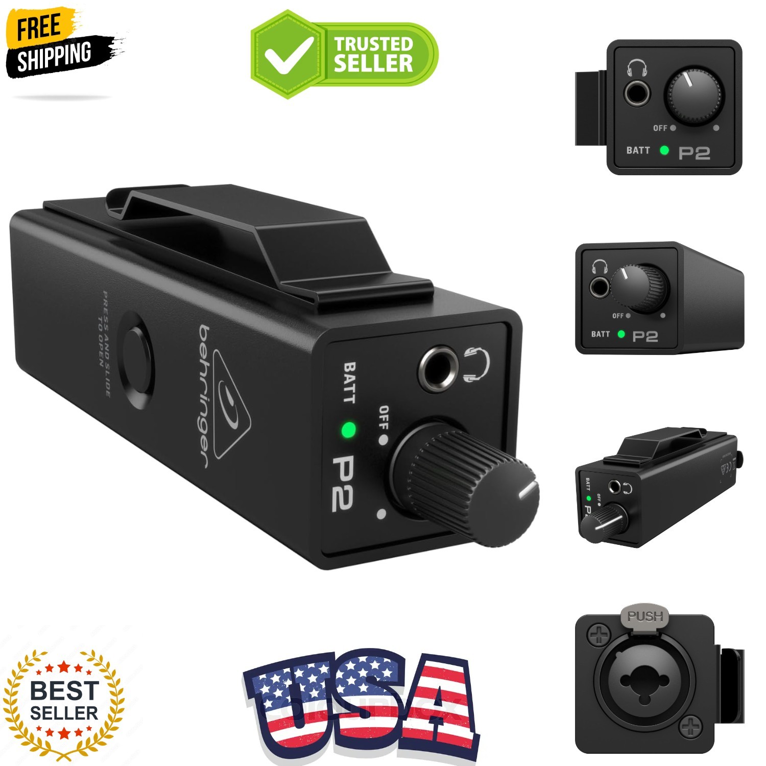 P2 Ultra-Compact Personal In-Ear Monitor Amplifier
