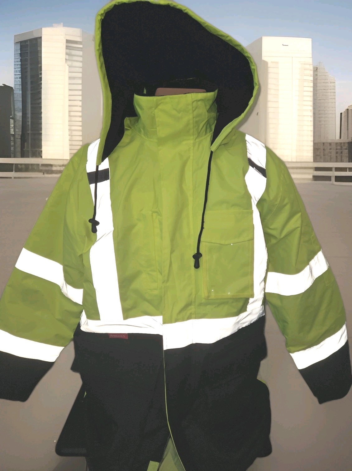 New ProtectX High Visibility Safety Jacket for Men Sz Small Reflective Insulated