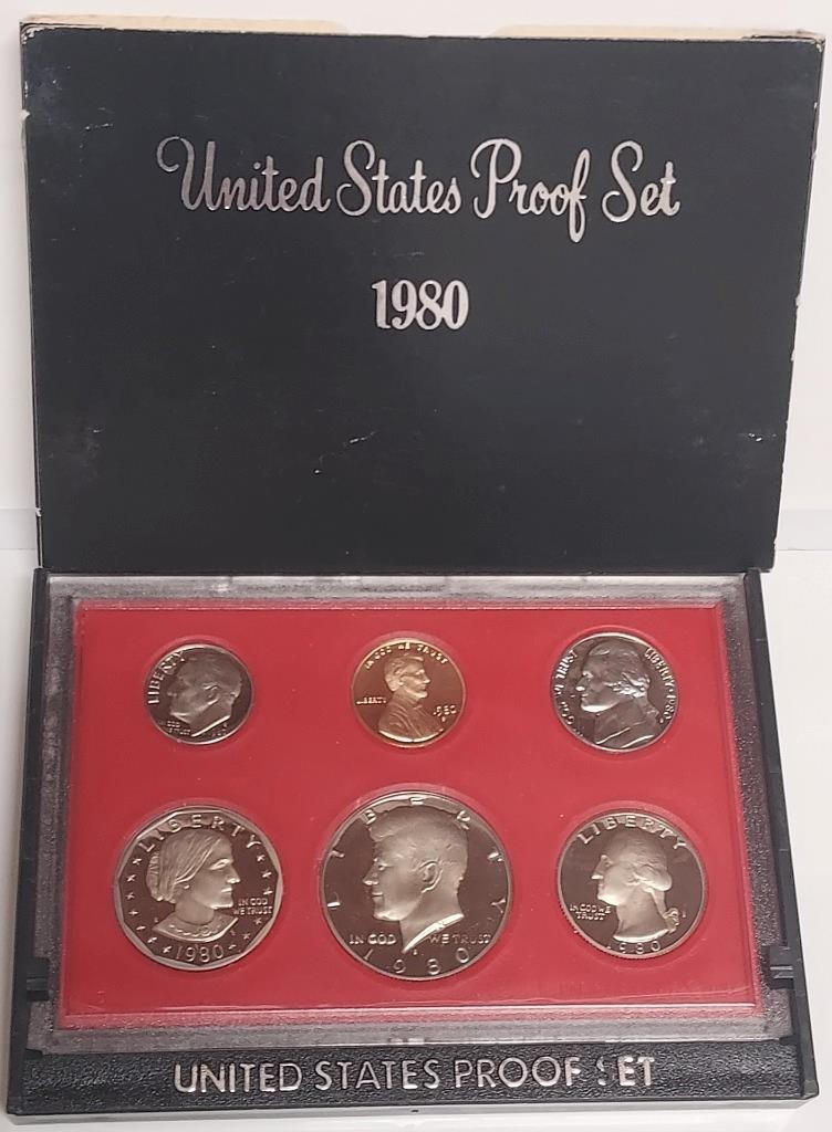 USA 1980 Clad Proof 6 Coin Set - Free Shipping