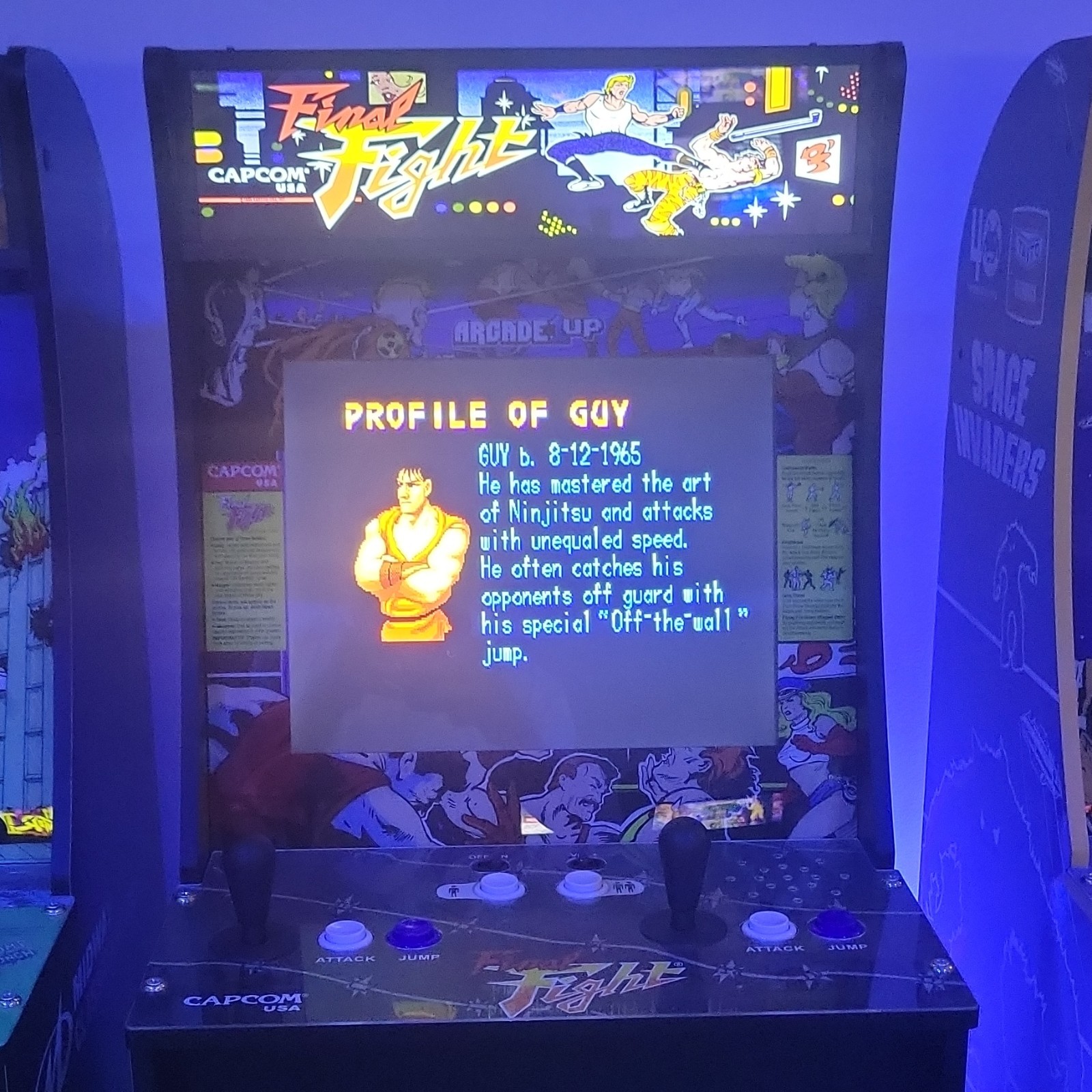 Arcade1Up Final Fight Capcom Arcade Cabinet w/ Riser - Light Up Marquee