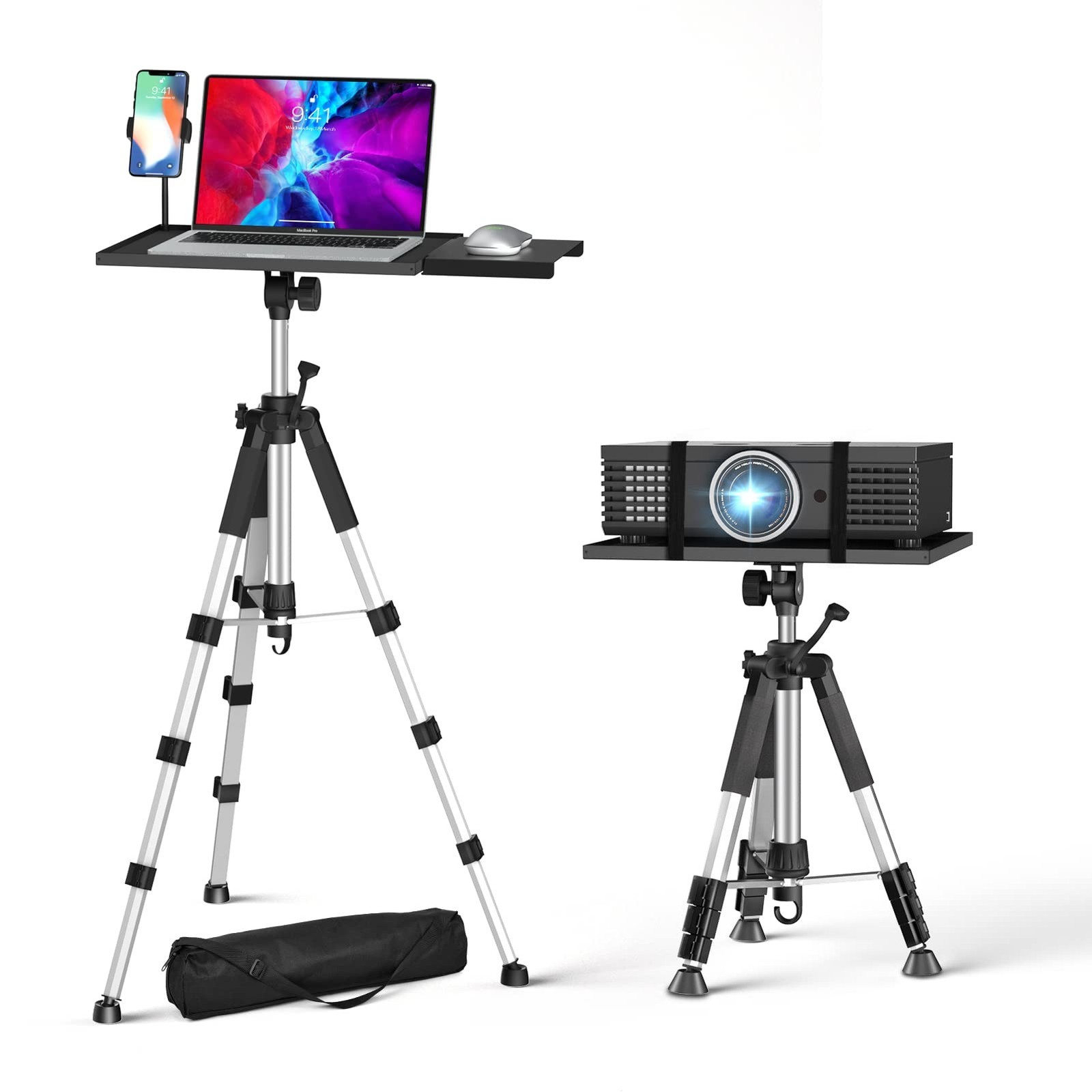 Projector Stand Tripod - Each Leg Height Can Be Adjusted Independently, Adjus...
