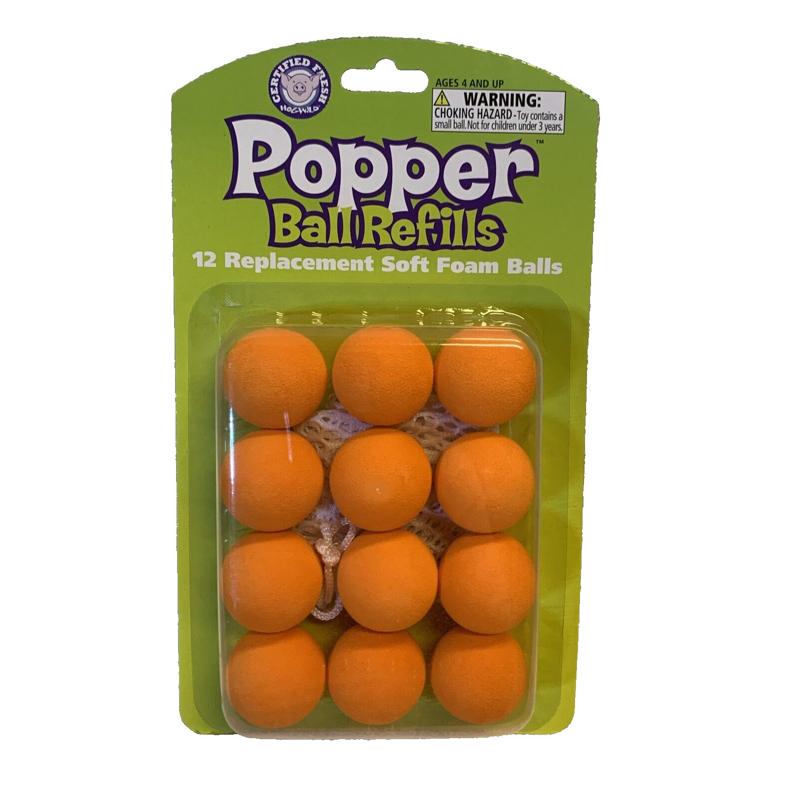 Wild Hog Popper Ball Refills 12 count Orange