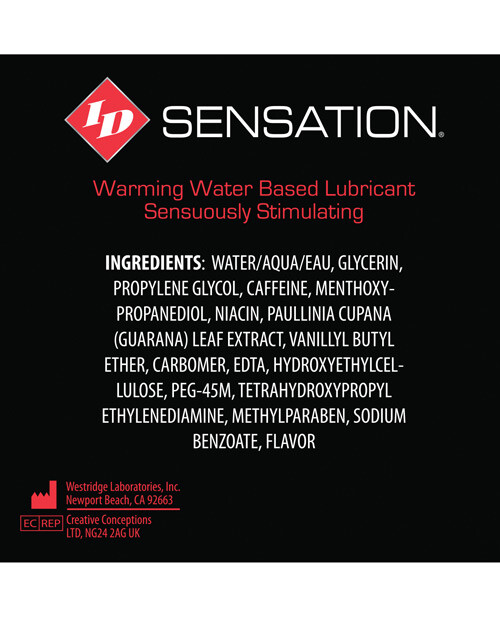 Id Sensation Water-Based Warming Lubricant 4.4 Oz Flip Cap Bottle
