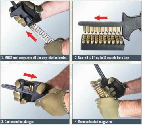Universal Speed Loader Magazine Loader for 9mm 40 S&W Magazines Polymer Black