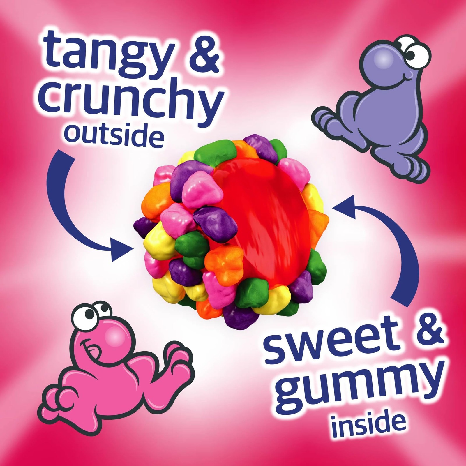 NERDS Gummy Clusters Candy, Rainbow, Crunchy and 8 oz (Pack of 1), Assorted