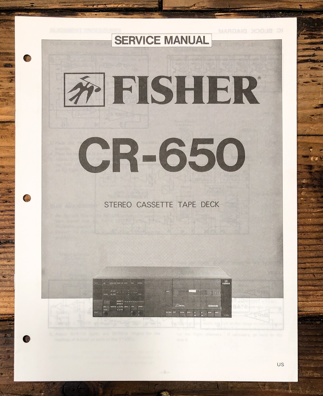 Fisher CR-650 Cassette Service Manual *Original*