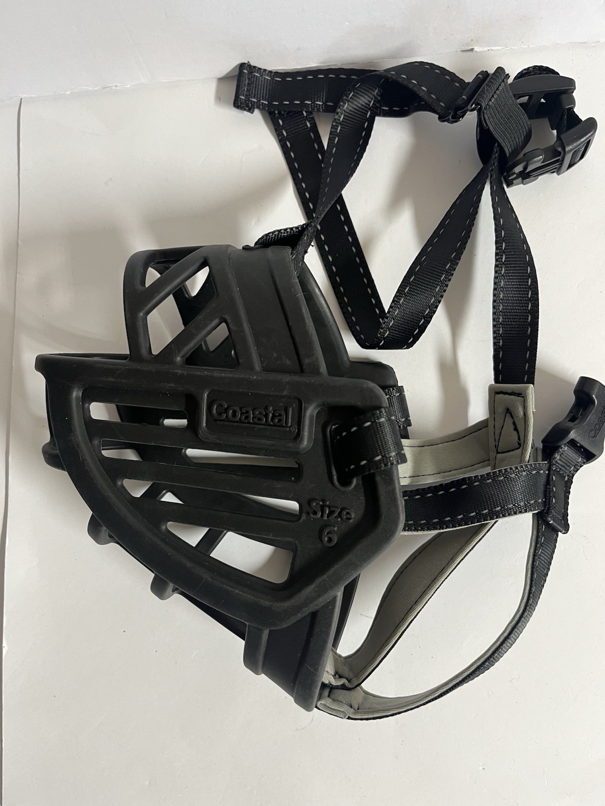 Coastal Plastic DOG MUZZLE Size 6 Black Adjustable Strap VGC