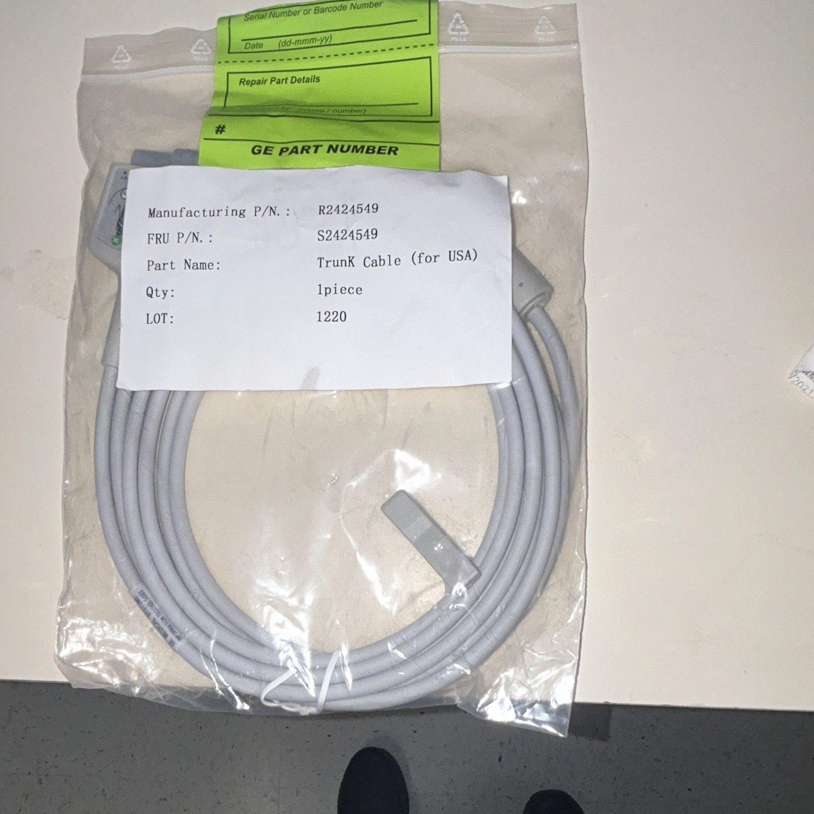 GE Healthcare Trunk Cable Emergency Medicine MPN R2424549 FRU S2424549