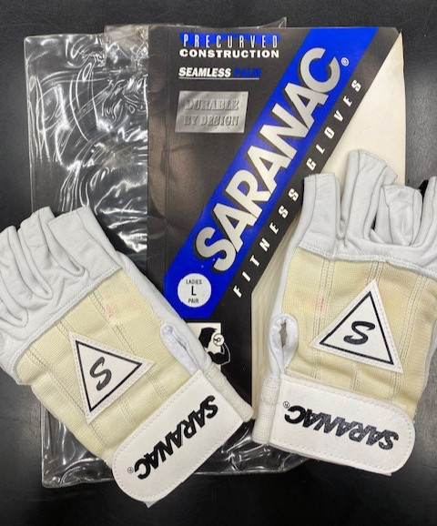 SARANAC LEATHER WORKOUT CYCLING AEROBIC FITNESS WEIGHTLIFTING GLOVES WOMENS LG