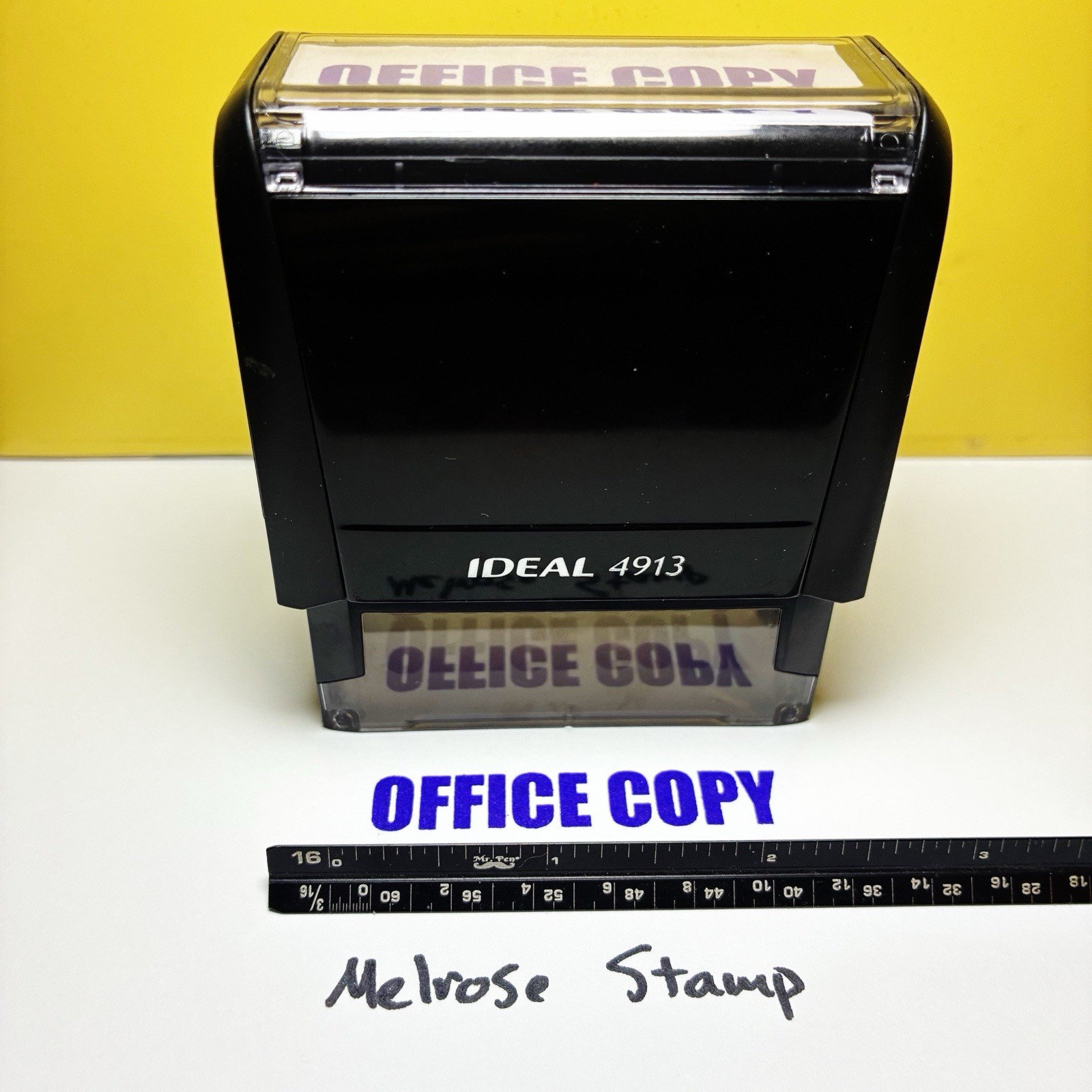 Office Copy Rubber Stamp Purple Ink Self Inking Ideal 4913
