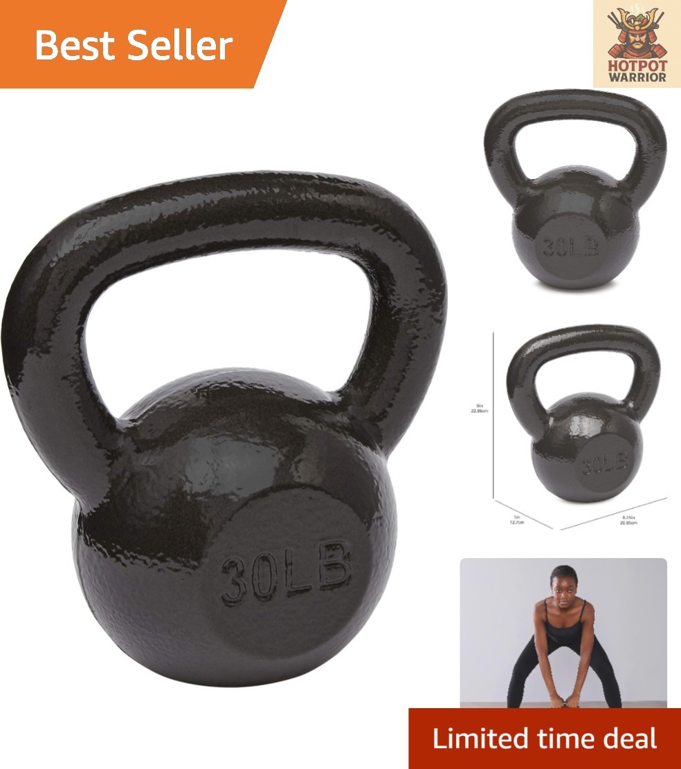 30 Pound Cast Iron Kettlebell with Comfortable Grip for Ultimate Weight Training
