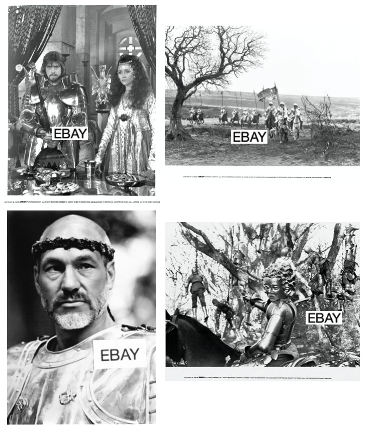 EXCALIBUR 1981 MOVIE PHOTO LOT #1 (4) KING ARTHUR PATRICK STEWART STNG