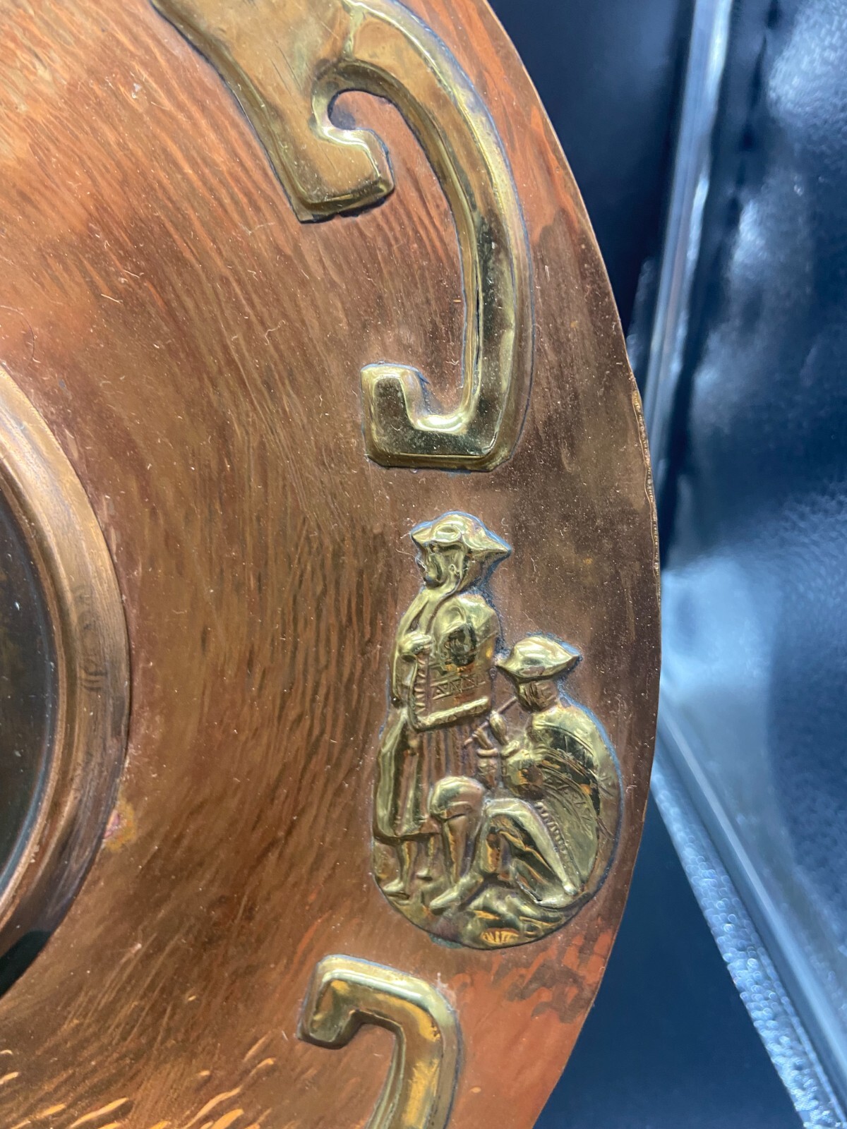 3 Peruvian Artisan Copper Decorated Colored Wall Plates