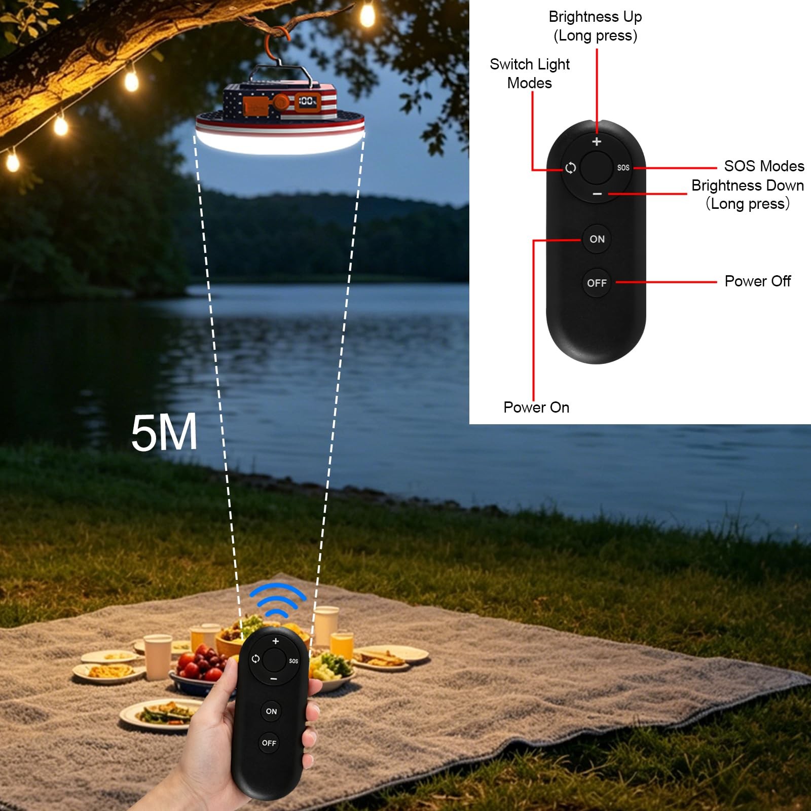 10000mAh Rechargeable LED Camping Light Lantern Flashlight, 4000LM 30W Portab...