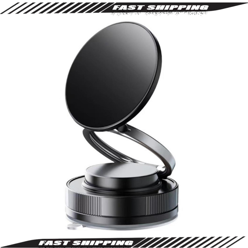 360° Vacuum Magnetic Phone Holder - Suction Cup Car Mount w/ Foldable Stand USA