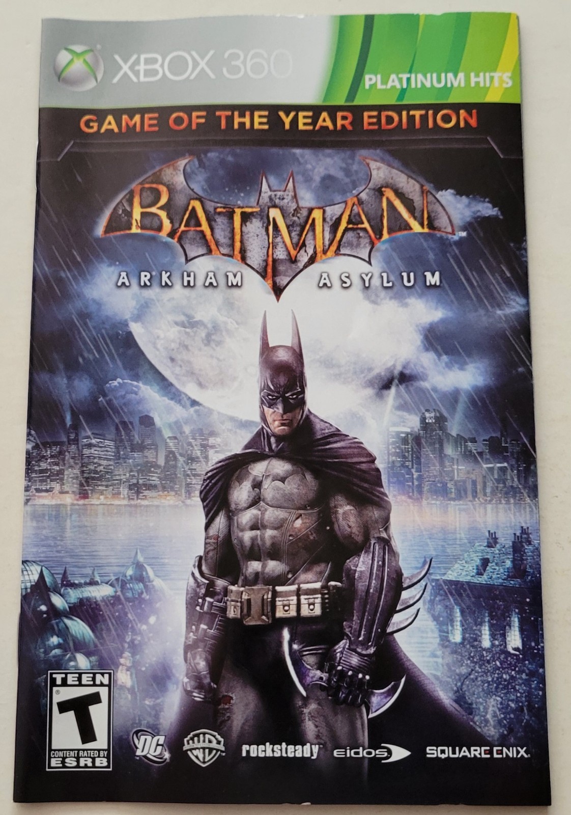 CASE & MANUAL ONLY - Batman: Arkham Asylum (Xbox 360, 2010) Acceptable Cond!