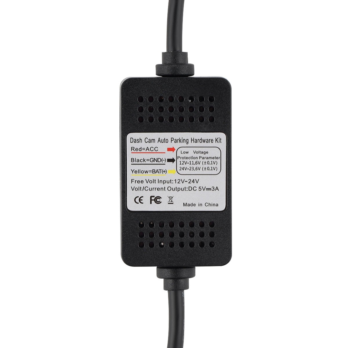 12-24V to 5V 3A Type-C Step-down Cable Suitable Fits Type-c Interface Recorders