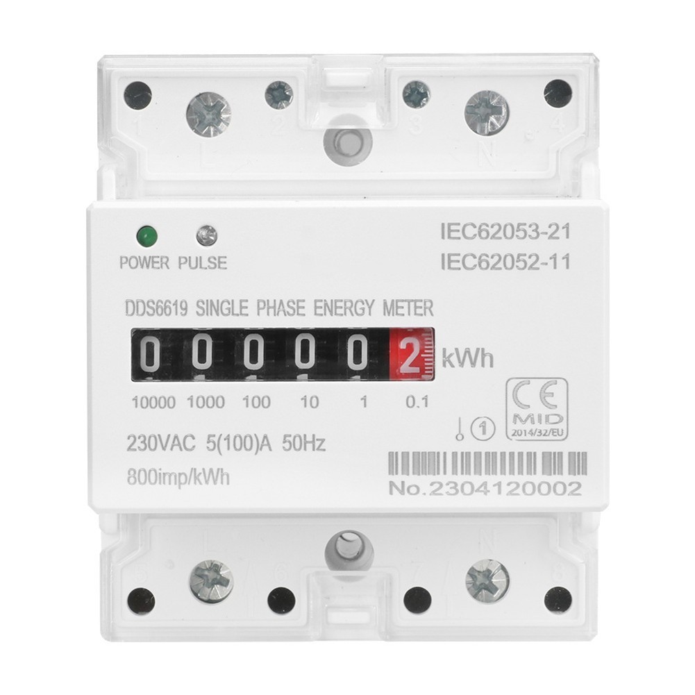 Din Rail Mounted Energy Meter 220V 100A with Enhanced Accuracy for Users