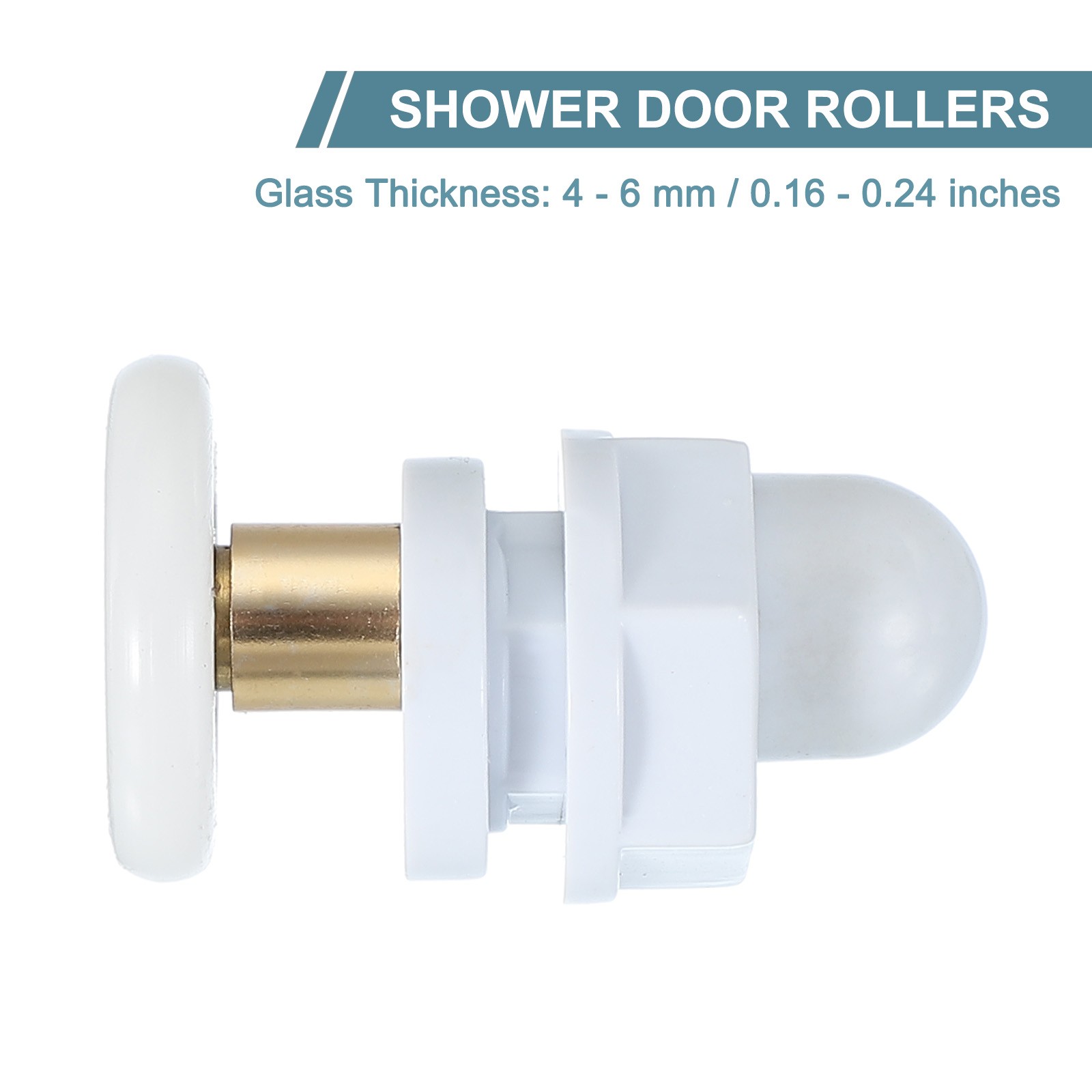 4 Pcs 25mm Shower Door Rollers Copper Rod Pulley Wheels Replacement White