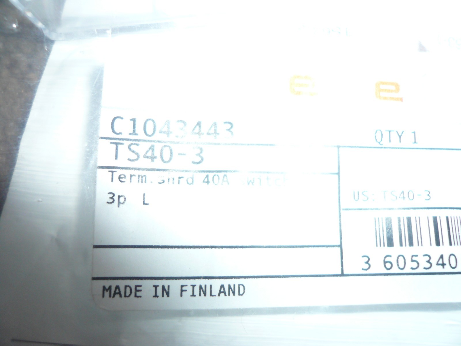 Mersen TS40-3, three-pole terminal shroud