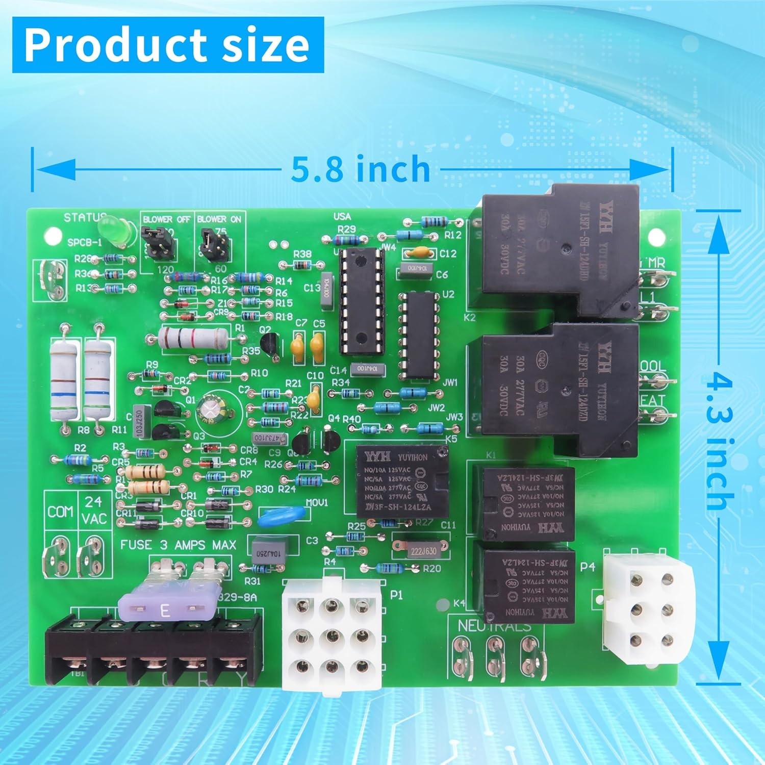 Coleman Evcon Replacement Furnace Control Circuit Board - Compact & Lightweight