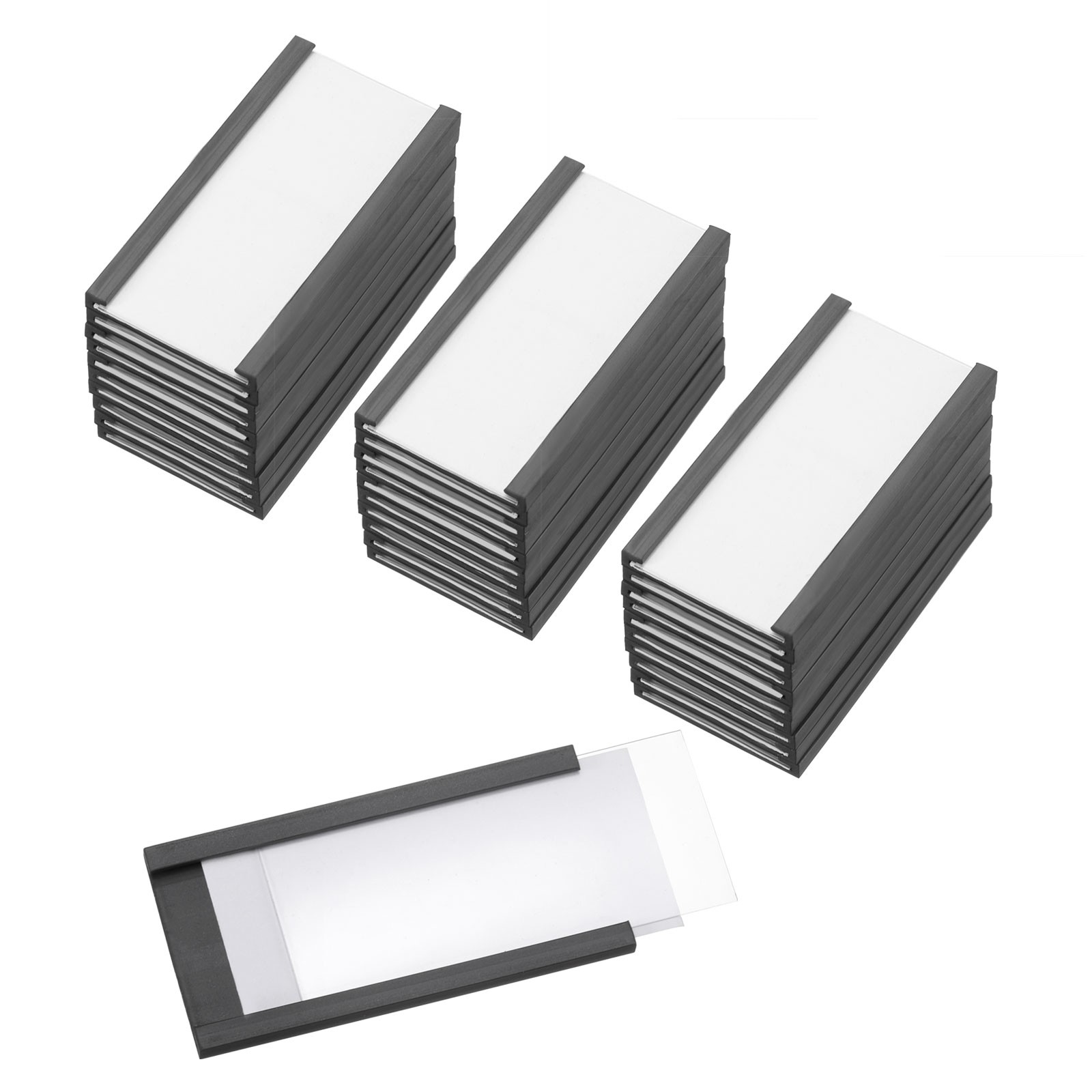 50 Pcs Magnetic Label Holder 2" x 1" with Paper Inserts C Channel