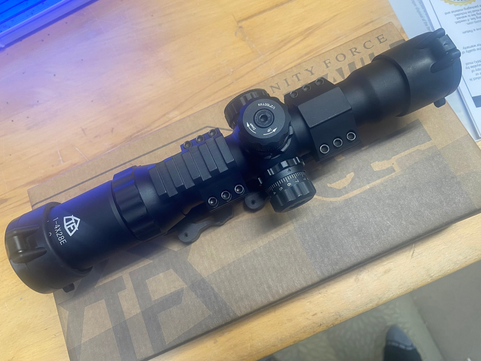 Trinity Force 1-4x28 Rifle scope w/Quick detach mount