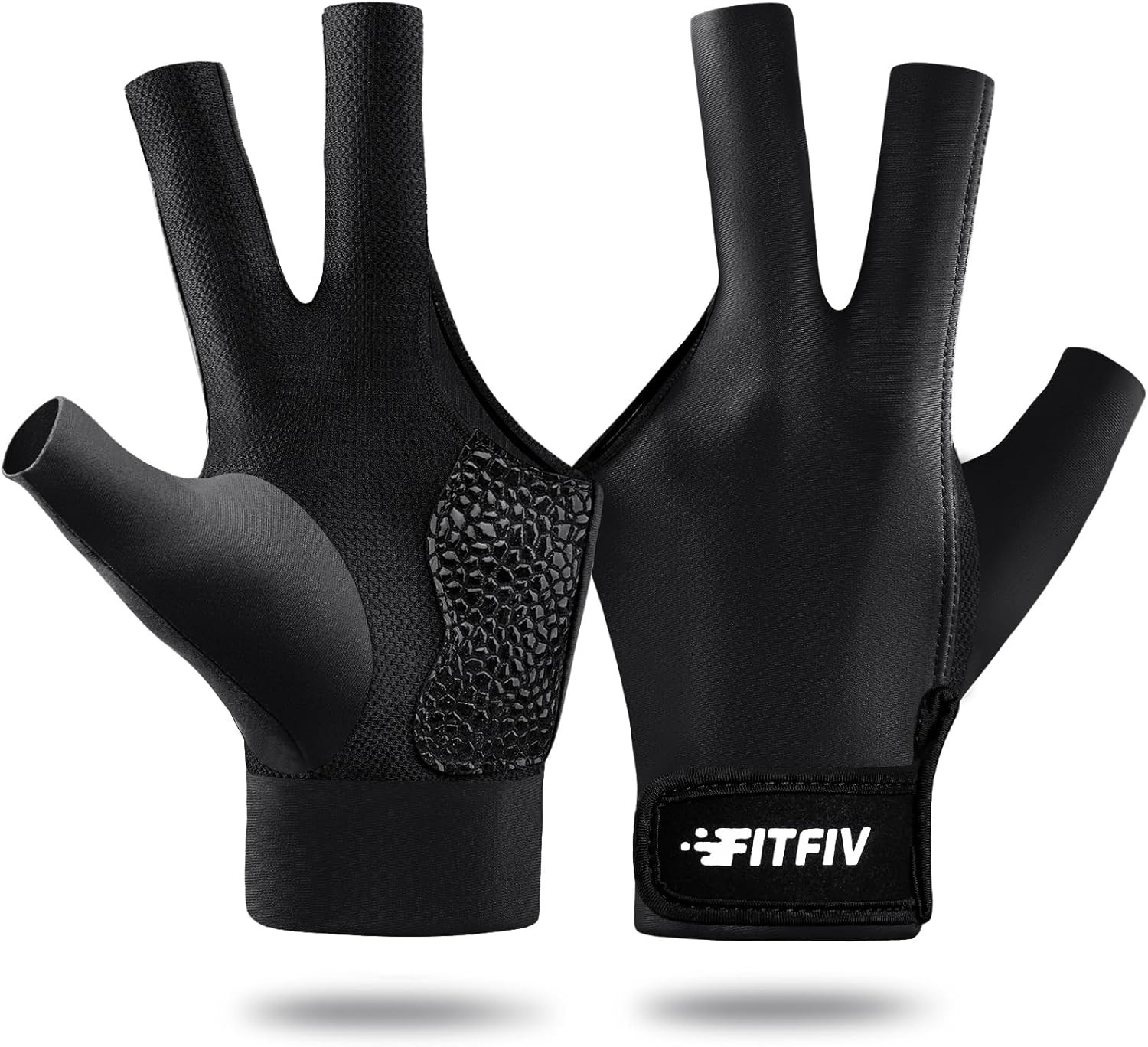 Billiard Pool Glove for Left Hand 3 Finger, Durable Double Stitching, Snooker Cu