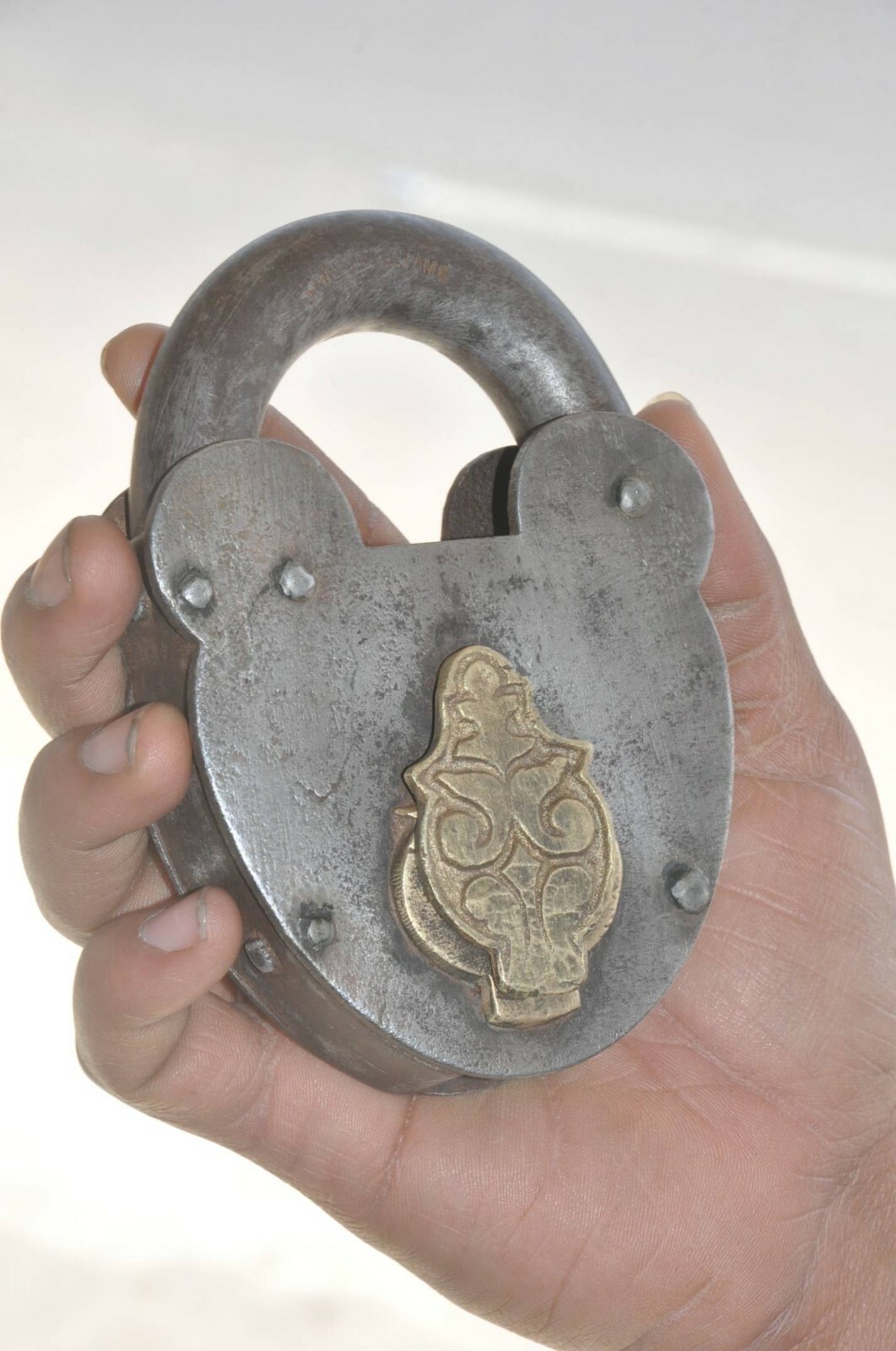 Vintage Iron Handcrafted Unique Shape Solid Iron Padlock