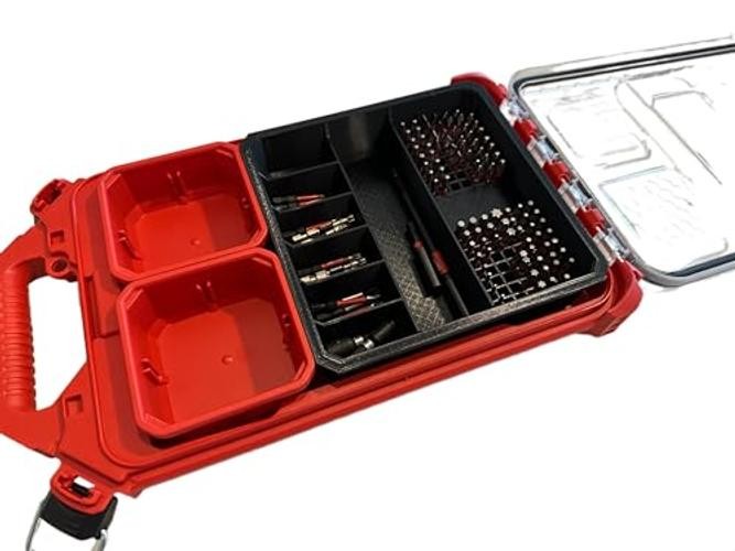 Impact bit holder insert for Packout Low Profile Organizers (7 Compartment Red