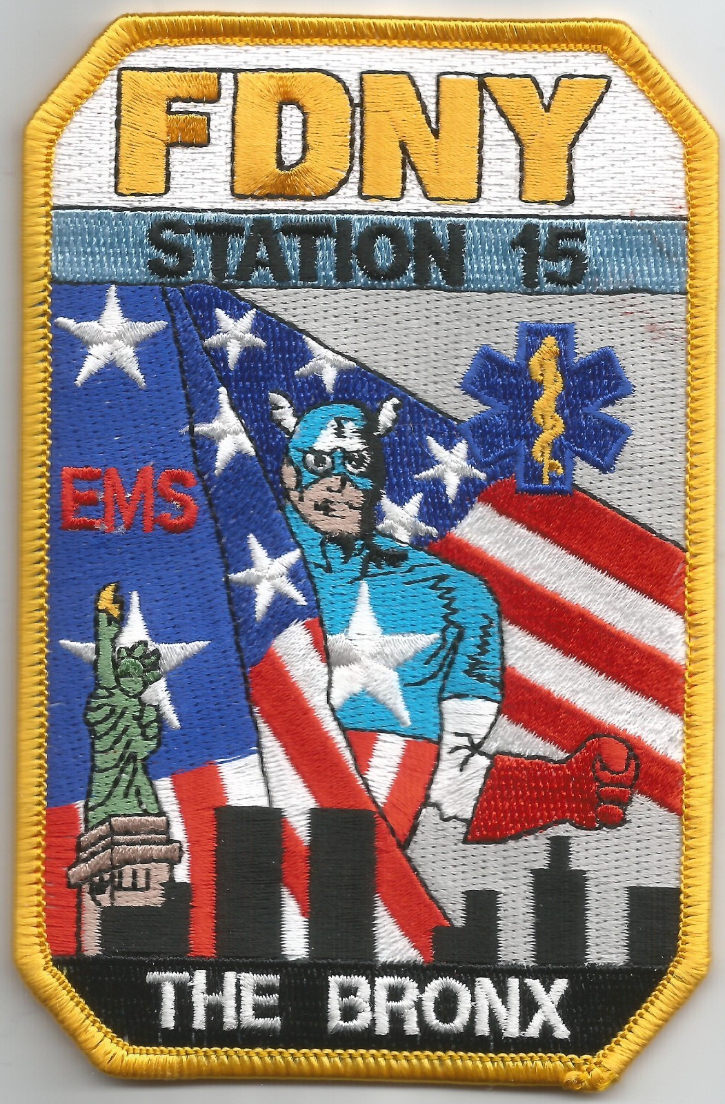 New York City  E.M.S. Station - 15  "The BRONX" (3.25" x 5" size) fire patch