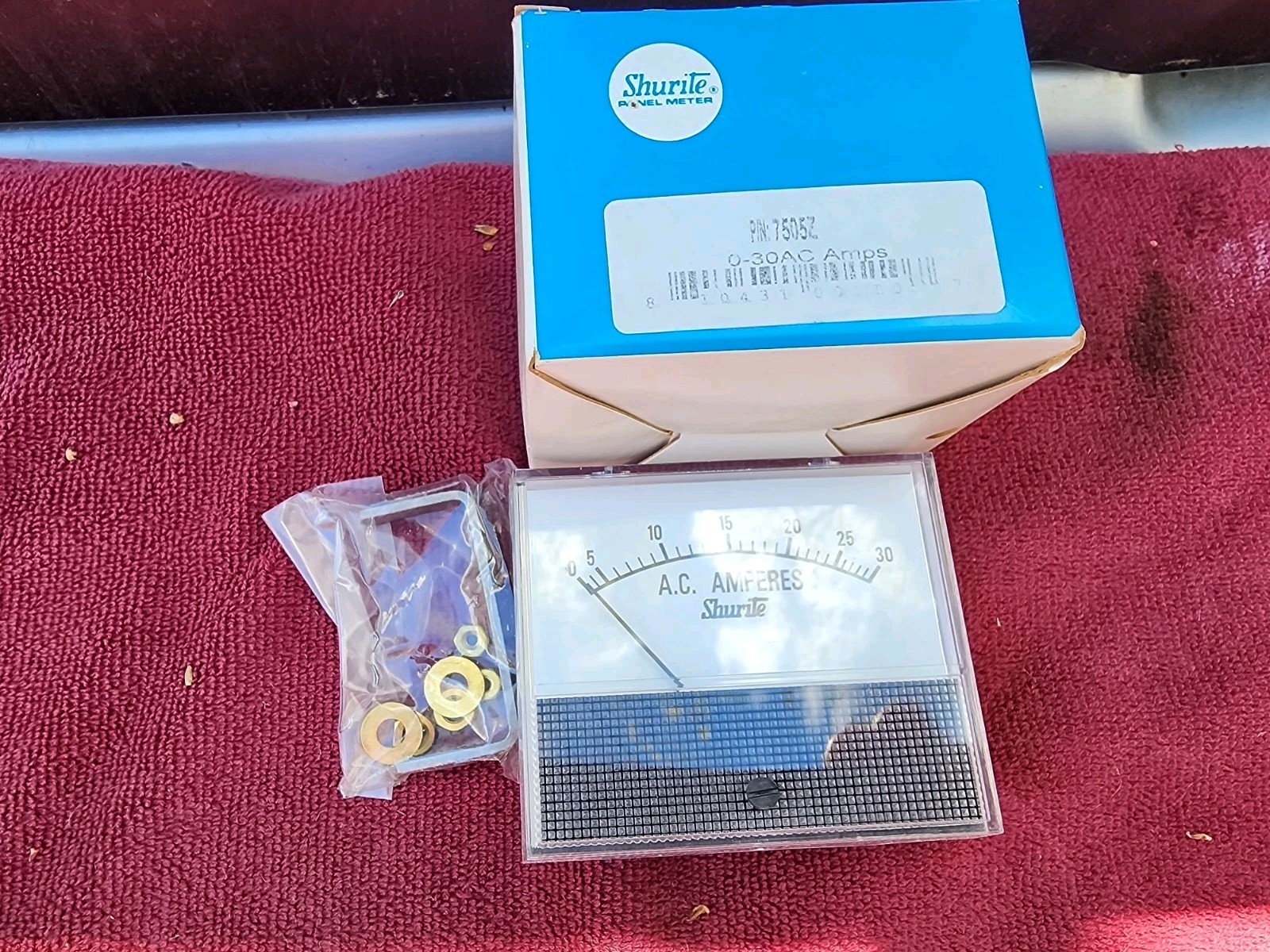Shurite 7505Z 0-30 AC Amps Panel Meter, New Old Stock