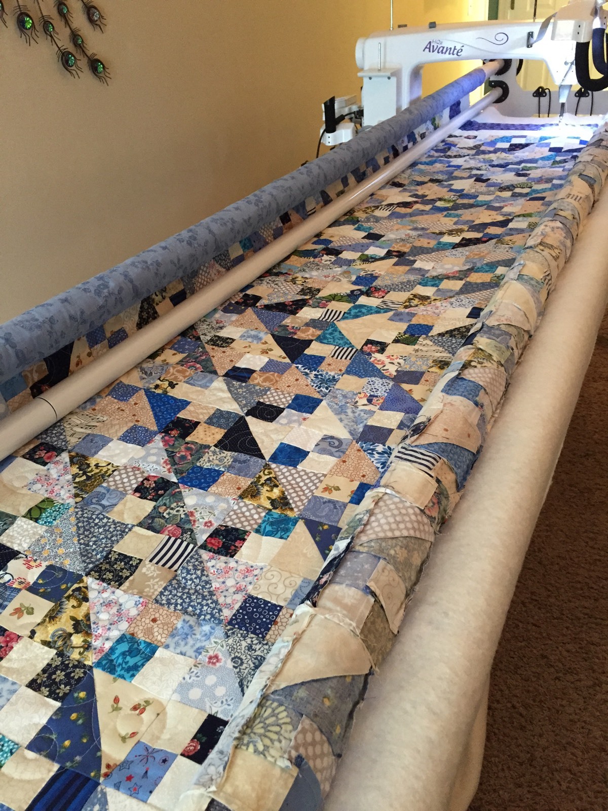 Long arm quilting service - Twin size bed quilt
