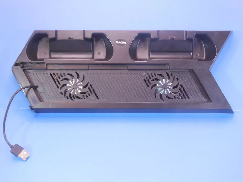 Sony Playstation 4 PS4 Vertical Stand Cooling Fan Dual Charging Tested Zacro