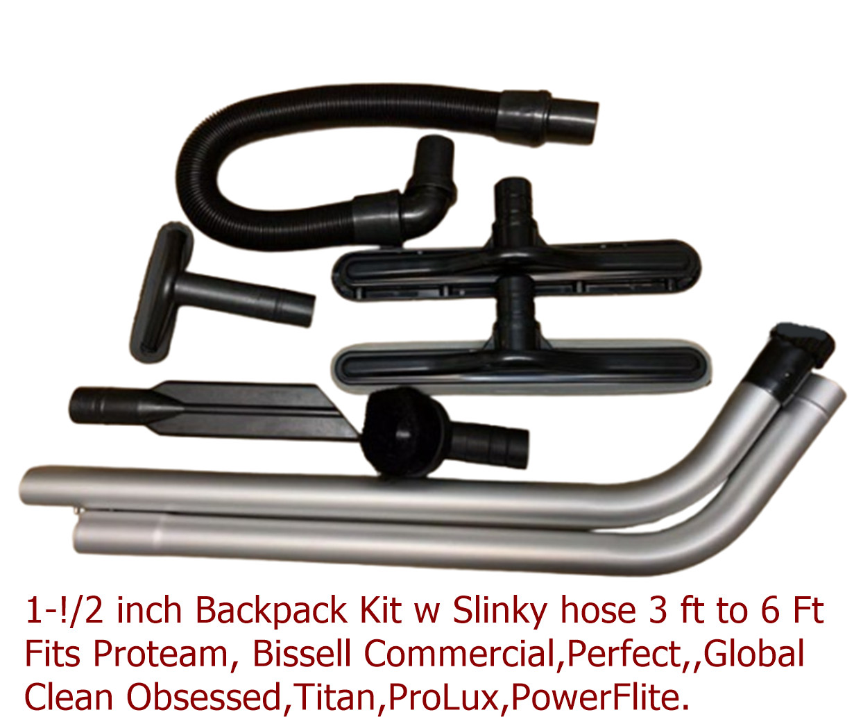 ProTeam Back pack hose + Attachment Tool Kit w Slinky Hose 1-1/2 fit most units