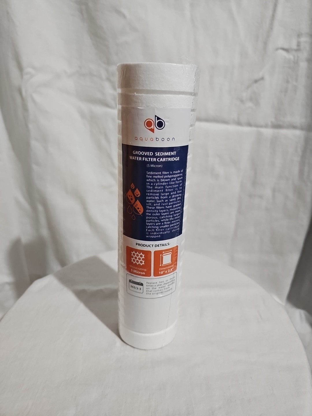 Aquaboon Grooved Sediment Water Filter Replacement Cartridge 10x2.5 5 Micron