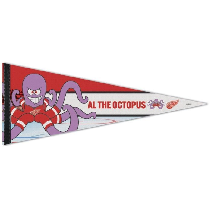 DETROIT RED WINGS AL THE OCTOPUS MASCOT PREMIUM QUALITY PENNANT 12"X30" BANNER