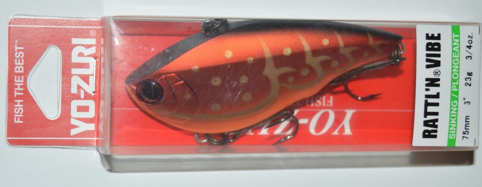 yo zuri rattl'n vibe sinking 3" 3/4oz  r1356-mrrc matte rayburn red crawfish