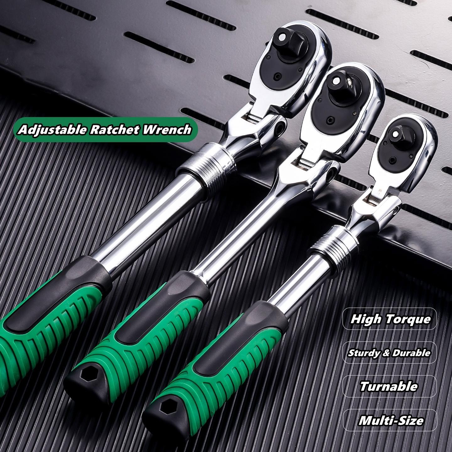 72 Tooth Telescopic Ratchet Wrench 1/4 3/8 1/2 Inch Drive Socket Handle