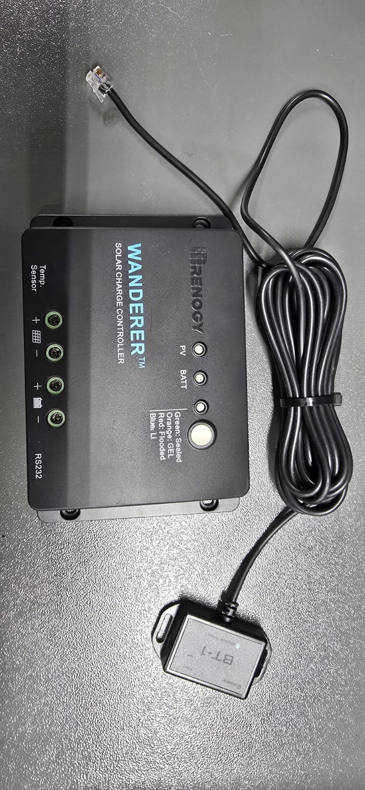 Renogy Wanderer Li 30A Solar Charge Controller + BT1 Bluetooth Lithium PWM