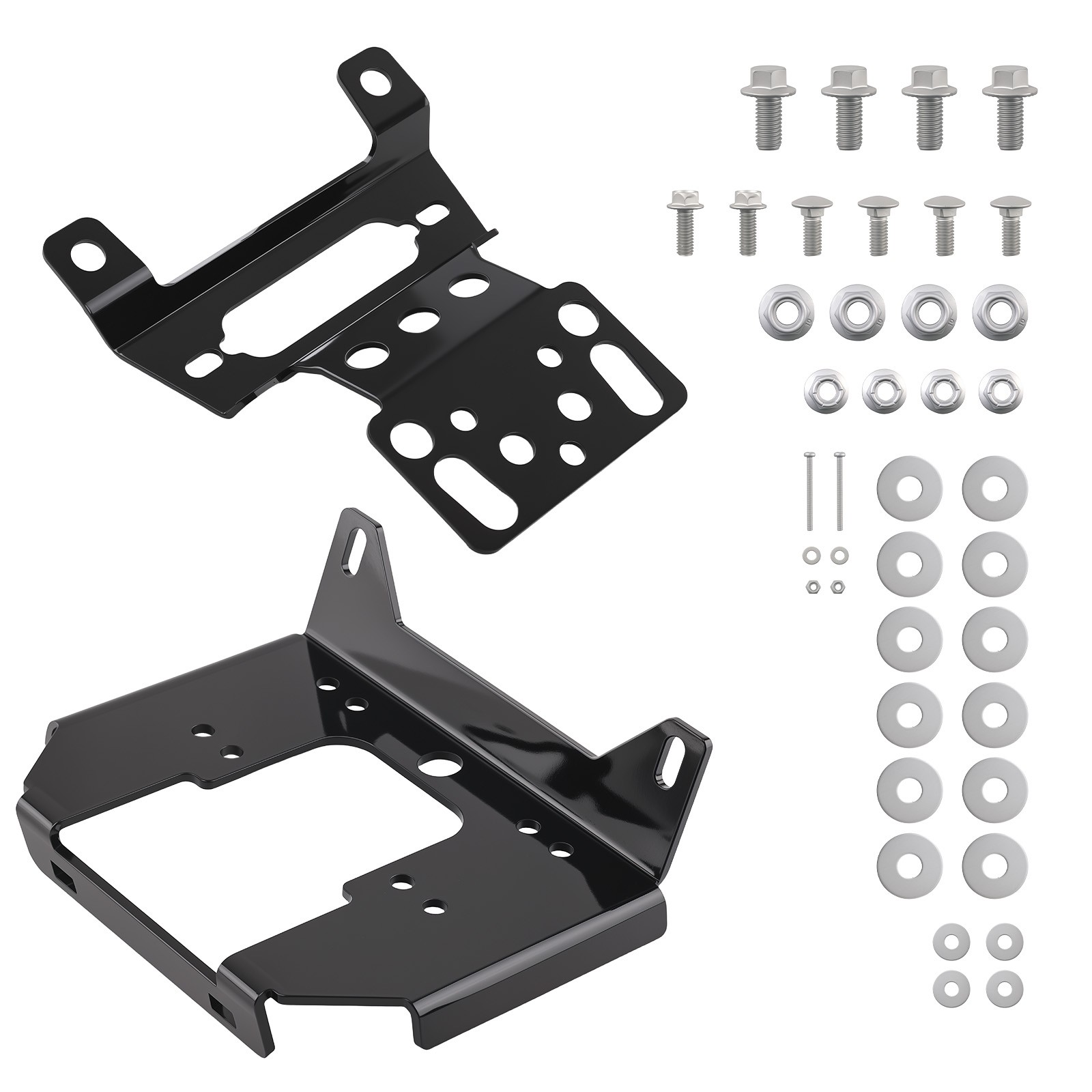 Front Steel Winch Bracket for Polaris General 4 Deluxe 2017-2025 Black